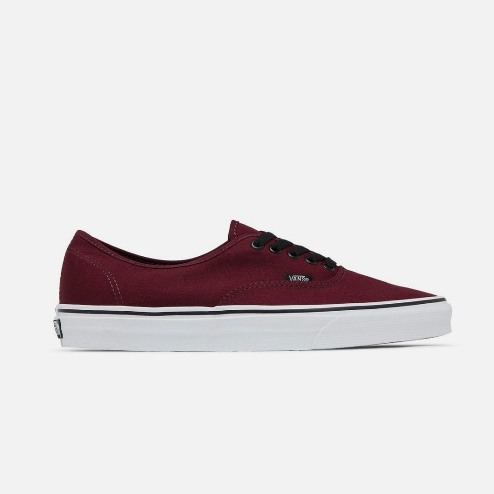 Vans Maroon Canvas Shoes with White Soles